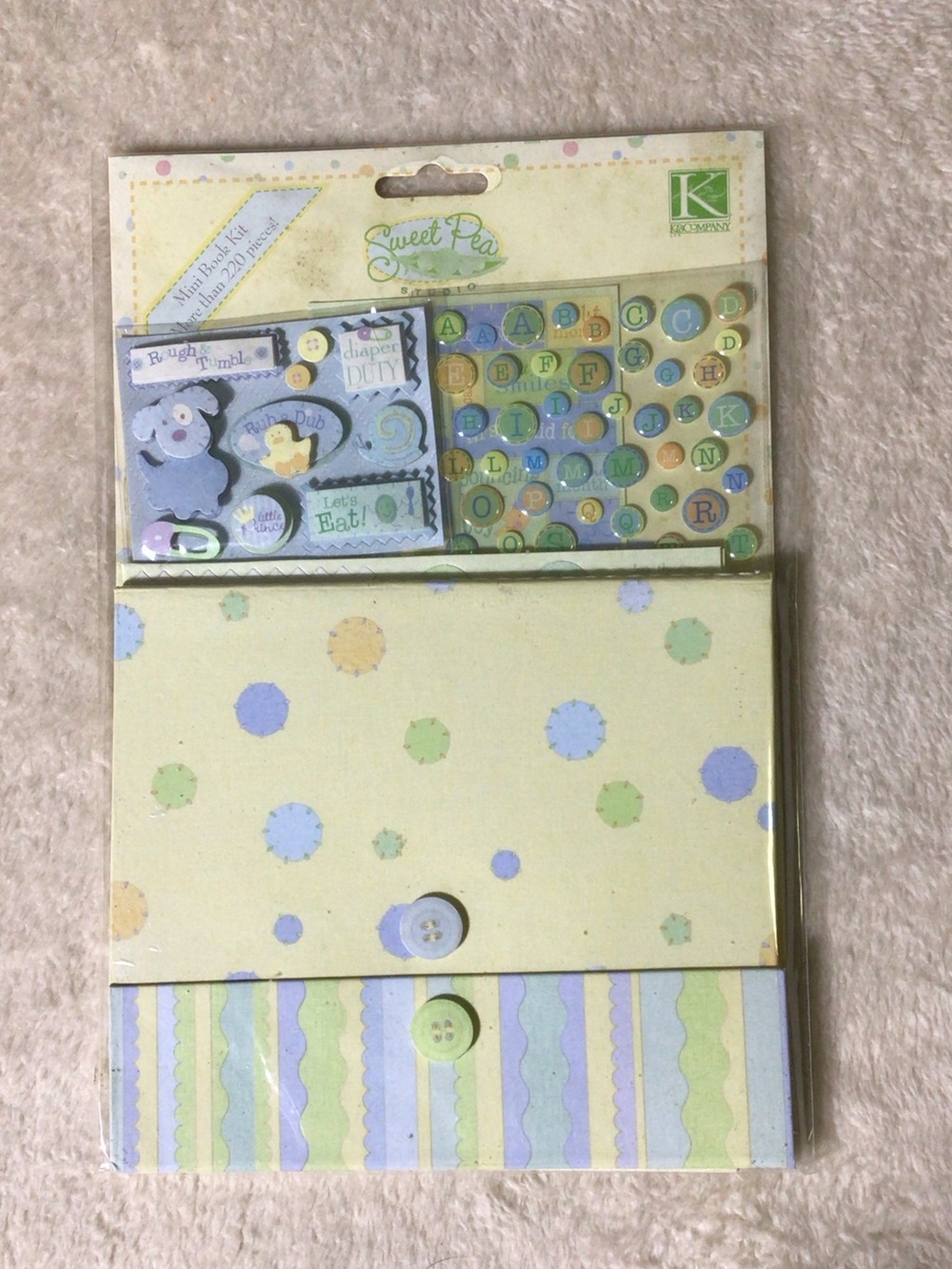 K&Company Sweet Pea Baby Blue & Green Scrapbook Kit